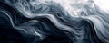 Abstract black and white background with wavy lines creating a fluid and dynamic pattern