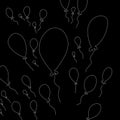 Abstract black and white balloons pattern as illustration background and wallpaper