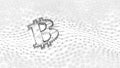 Abstract Black and White Bitcoin Sign Built as an Array of Transactions in Blockchain Conceptual 3d Illustration