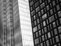 Abstract black and white buildings. Lines and angles. Contrast. Royalty Free Stock Photo