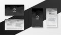 Abstract black and white business card template