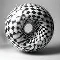 Abstract Black and White Checkered Pattern with Circular Shape Design Royalty Free Stock Photo