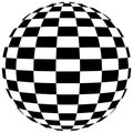 Abstract black and white checkered sphere geometrical shape