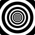 Abstract black and white circles lines. Vector optical illusion. Tunnel or wormhole Royalty Free Stock Photo