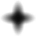 Abstract black and white color halftone. Round cross shape. Royalty Free Stock Photo