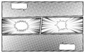 Abstract black and white comic page background art template Royalty Free Stock Photo