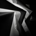 Abstract black and white composition featuring sharp angular shapes and Royalty Free Stock Photo