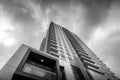 Abstract black and white of a condo tower Royalty Free Stock Photo