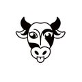 abstract black and white cow muzzle logo.