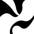 Abstract black and white design featuring curved, flowing shapes that intertwine. The Royalty Free Stock Photo