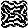 Abstract black-and-white design featuring undulating, wavy lines and sharp, angular Royalty Free Stock Photo