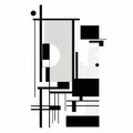 Abstract Black And White Design Inspired By De Stijl