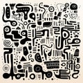 Abstract Black And White Doodle Art With Joyful Abstraction