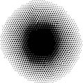 Abstract black and white dot pattern forming a circular shape with a central void isolated on transparent background Royalty Free Stock Photo