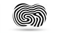 Abstract Black and White Fingerprint Design with Smooth Curves and Wave Patterns Royalty Free Stock Photo