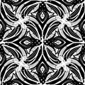 Abstract black and white floral vector seamless pattern. Ornamental patterned monochrome background. Template for fabric.