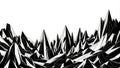Abstract Black and White Geometric Landscape with Sharp Peaks and Valleys Royalty Free Stock Photo