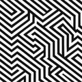 Abstract black and white geometric maze pattern Royalty Free Stock Photo
