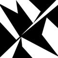 Abstract black and white geometric pattern featuring angular, interlocking shapes Royalty Free Stock Photo