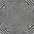 Abstract black and white geometric pattern with intricate overlapping shapes Royalty Free Stock Photo