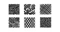 Abstract black and white geometric patterns set vector illustration seamless repeat designs Royalty Free Stock Photo