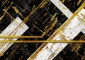 Abstract black, white and golden grunge marble texture background Royalty Free Stock Photo