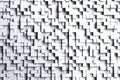 Abstract Black and White or Gray 3d Geometric Cube Tiles Background Design Pattern in Bright Light Royalty Free Stock Photo