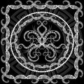 Abstract black and white greek key meander butterfly mandala pat Royalty Free Stock Photo