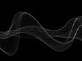 Abstract black and white Grid wave line Royalty Free Stock Photo