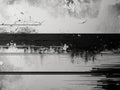 Abstract black white grunge texture background appears to distressed horizontal overlay