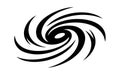 Abstract black and white hurricane swirl design on a clean white backdrop on white background Royalty Free Stock Photo