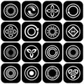 Abstract black and white icons. Design elements set Royalty Free Stock Photo