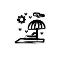 beach umbrella logo icon Royalty Free Stock Photo
