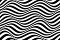 Abstract black and white illustrations. Horizontal lines stripes pattern or background with wavy distortion effect. Royalty Free Stock Photo