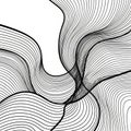 Abstract black and white image featuring an intricate pattern of flowing, Royalty Free Stock Photo