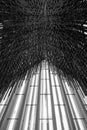 abstract black and white futuristic architecture background, Modern church interior Royalty Free Stock Photo
