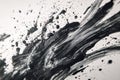 Abstract black and white ink splash painting with dynamic brushstrokes Royalty Free Stock Photo