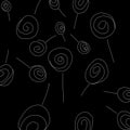 Abstract black and white lollipop pattern as illustration background and wallpaper