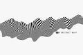 Abstract black and white minimal stripe line 3D decoration background. illustration vector eps10