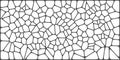 Abstract black and white mosaic pattern with irregular, cell-like shapes forming a web-like structure across a rectangular frame. Royalty Free Stock Photo