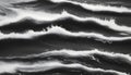 Abstract black and white ocean landscape painting.