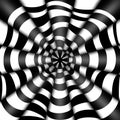 abstract black and white optical illusion background with moving blurred vortex effect Royalty Free Stock Photo