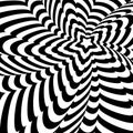 Abstract black and white optical illusion, creative vector