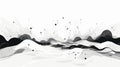 Abstract Black And White Landscape Illustration: Fluid Washes Of Color