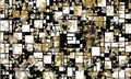 Abstract Squared Artwork, Wall Art Painting with Black, White and Gold Colors - ai generated