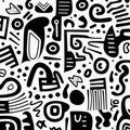 Abstract Black And White Pattern With Afro-colombian Themes