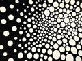 Abstract black and white pattern with expanding circular dots Royalty Free Stock Photo
