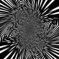 Abstract black and white pattern features concentric, spiral-like designs emanating Royalty Free Stock Photo