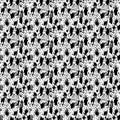 Seamless abstract black and white grunge handprint repeating pattern Royalty Free Stock Photo