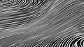 Abstract black and white pattern with flowing wavy lines and curves Royalty Free Stock Photo